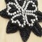 1 Piece 4.5" Width Black Beaded Rhinestone Flower Applique for Dress Embellishment and Costume DIY